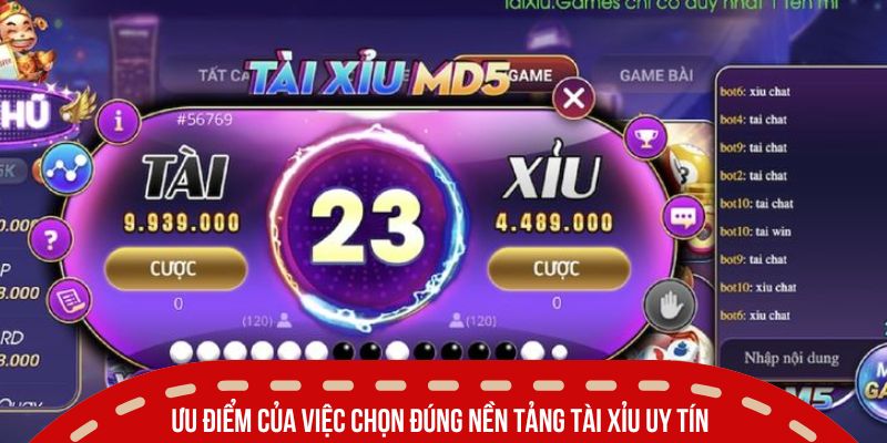 choi tai xiu online o dau uu diem cua viec chon dung nen tang